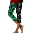 thumbnail image 1 of Goodeals Online Deals,St Patricks Day Tummy Control Leggings for Women Stretchy Thight Skinny Pant for Yoga Running Hight Waited Irish Shamrock Leggings(Green,L), 1 of 4