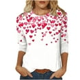 thumbnail image 1 of Goodeals Plus Size Valentines Shirts for Women Cute Oversized Heart Print Crewneck Shirts 3/4 Sleeve Funny Graphic Tee Shirt 2025 Fashion Casual Clothes Tops(White,XXXXXL), 1 of 4