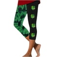 thumbnail image 1 of Goodeals Reduced,St Patricks Day Tummy Control Leggings for Women Stretchy Thight Skinny Pant for Yoga Running Hight Waited Irish Shamrock Leggings(Green,XXL), 1 of 1