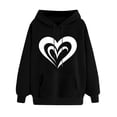 thumbnail image 1 of Goodeals Reduced,Valentines Day Fleece Sweatshirt Women Oversized Love Heart Shirt Hoodies Valentine's Long Sleeve Tops Teen Girls Trendy Pullover(Black,M), 1 of 5