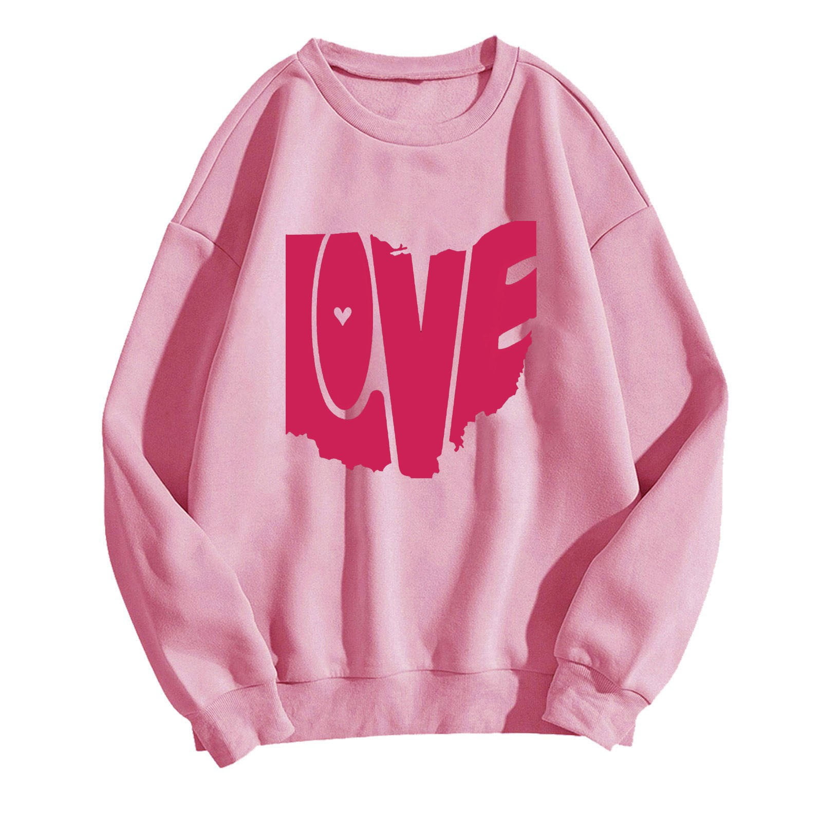 Trendy Pink Heart Pullover - Playful Comfort