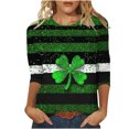 thumbnail image 1 of Goodeals Tie Dye St Patricks Day Shirts for Women Funny Lucky Irish Shamrock T Shirt Green Graphic Tees 3/4 Sleeve Crewneck Tunic Top St. Patrick‘s Day Outfits(Green,S), 1 of 5