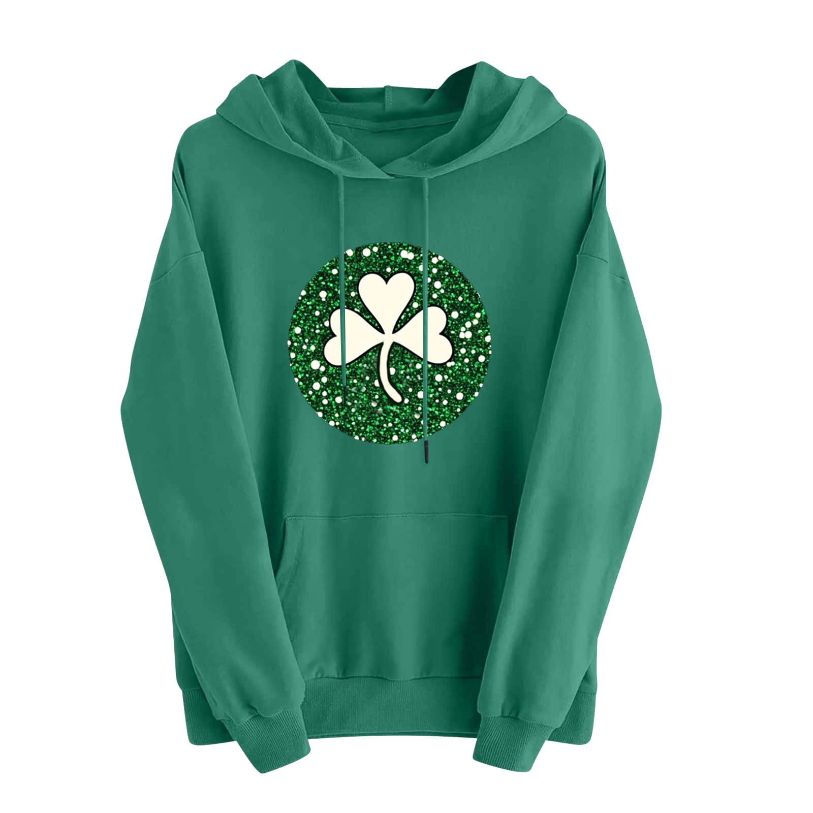 St. Patrick's Day Sweatshirt For Women - Lucky Shamrock Irish Clover Graphic Pullover, Casual Long Sleeve Top
