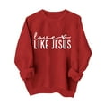 thumbnail image 1 of Valentines Day Sweatshirts for Women Like Jesus Printed Shirts Long Sleeve Sweater Love Heart Graphic Sweatshirt Crewneck Pullover(Red,XL), 1 of 8