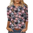 thumbnail image 1 of Goodeals Valentines Shirts Heart Cute Women T Shirts 3/4 Sleeve Shirts for Teen Girls Soft Comfy Raglan Tops Crew Neck Casual Loose Fit Tunic Top(Multicolor,S), 1 of 5