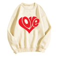 thumbnail image 1 of Goodeals Valentines Sweatshirts for Women Clothes Love Graphic Print Valentine’s Day Sweatshirt Cute Holiday Crewneck Long Sleeve Pullover Tops Comfy Outifts(Beige,XXL)Clearance Sale, 1 of 4