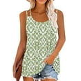 thumbnail image 1 of Goodeals Women Summer Camisole Fashion Tank Tops Crewneck Loose Fit Basic Shirts Going Out Printed Blouses Casual Summer Sleeveless T Shirts for Ladies(Army Green,S), 1 of 6