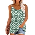 thumbnail image 1 of Goodeals Women Summer Camisole Fashion Tank Tops Crewneck Loose Fit Basic Shirts Going Out Printed Blouses Casual Summer Sleeveless T Shirts for Ladies(Green,XL), 1 of 6