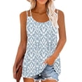 thumbnail image 1 of Goodeals Women Summer Camisole Fashion Tank Tops Crewneck Loose Fit Basic Shirts Going Out Printed Blouses Casual Summer Sleeveless T Shirts for Ladies(Light Blue,XL), 1 of 6