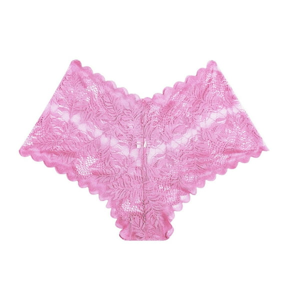 Goodeals Women V Cut Cheeky Panties Sexy Lace Underwear Fashion Sheer Summer Briefs Trendy Solid Color Lingerie Underpants(Pink,S)Clearance Sales