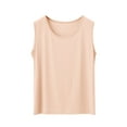 thumbnail image 1 of Women's Modal Camisole Soft Sleeveless Undershirt Seamless Stretch Tank Tops Crew Neck Yoga Tee Summer Flowy Workout Top(Beige,XXXL), 1 of 4