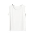 thumbnail image 1 of Women's Modal Camisole Soft Sleeveless Undershirt Seamless Stretch Tank Tops Crew Neck Yoga Tee Summer Flowy Workout Top(White,XL), 1 of 4