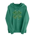 thumbnail image 1 of Goodeals Womens Hoodies Irish Shamrock Sweatshirts Sparkler St. Patrick's Day Graphic Hooed Long Sleeve Pullover Loose Drawstring Hoodie Shirts(Green,XXL), 1 of 3