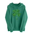 thumbnail image 1 of Goodeals Womens Hoodies Irish Shamrock Sweatshirts Sparkler St. Patrick's Day Graphic Hooed Long Sleeve Pullover Loose Drawstring Hoodie Shirts(Green,L), 1 of 3