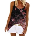 thumbnail image 1 of Womens Plum Blossom Camisoles Casual Summer Tops 2025 Fashion Spaghetti Strap Pleated Tank Top Sleeveless Flowy Loose Cami Blouses Trendy(Black,M), 1 of 5