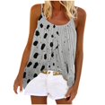thumbnail image 1 of Goodeals Womens Plum Blossom Camisoles Casual Summer Tops 2025 Fashion Spaghetti Strap Pleated Tank Top Sleeveless Flowy Loose Cami Blouses Trendy(Gray,L), 1 of 5