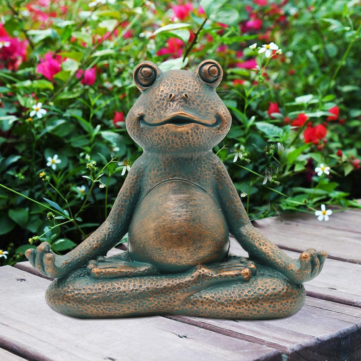 Goodeco Meditating Frog Miniature Figurine,Zen Yoga Frog Garden