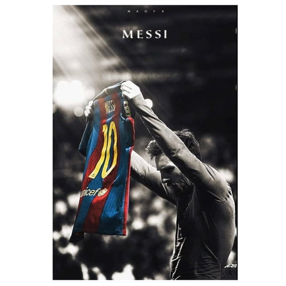 Goodern Lionel Messi Poster Lionel Messi Wall Art Print Football Sports Decor Superstar Poster Canvas Wall Art Artwork Modern Home Decor Painting for Living Room Wall Decor Gifts Unframed 40x60cm