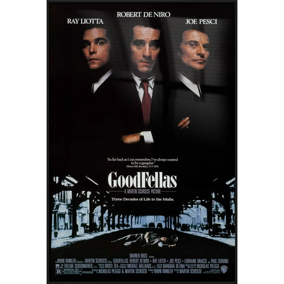 Goodfellas - Framed Movie Poster (Regular) (Size: 24" X 36") (Black Aluminum Frame)