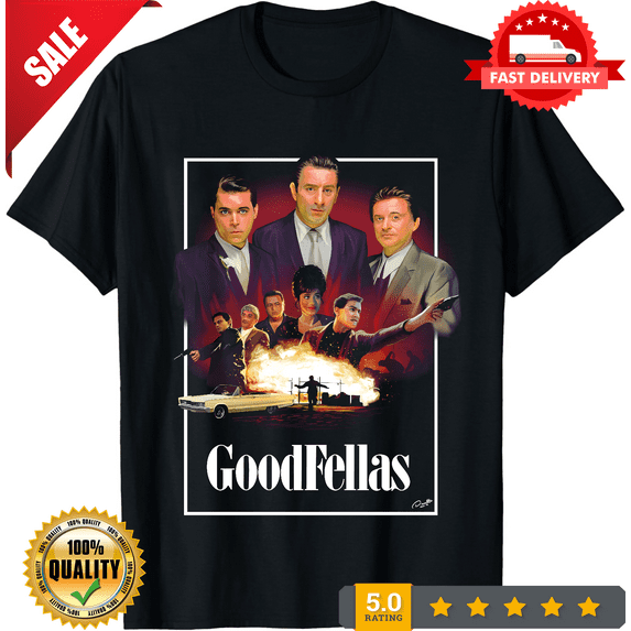 Goodfellas Movie Tshirt Poster Vintage New York Iconic Film Unisex Heavy Cotton, CROWD FAVORIT-TH71666