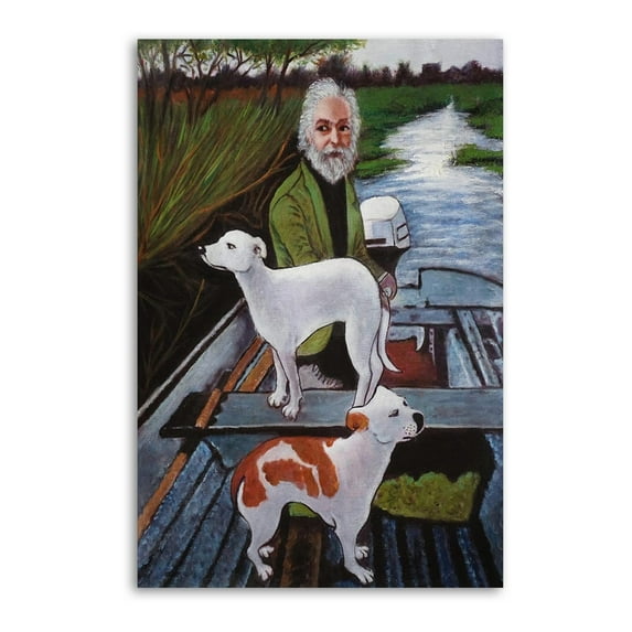 Goodfellas Old Man And Dog on Boat Print Photo Art Painting Canvas Poster Home Decorative Bedroom Modern Decor Posters Gifts 16x24inch(40x60cm)