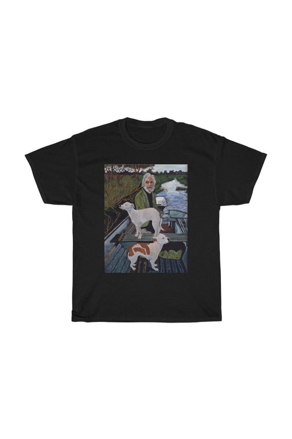 Goodfellas Painting Old Man with Dog White Navy Black T-Shirt Size S to 5XL