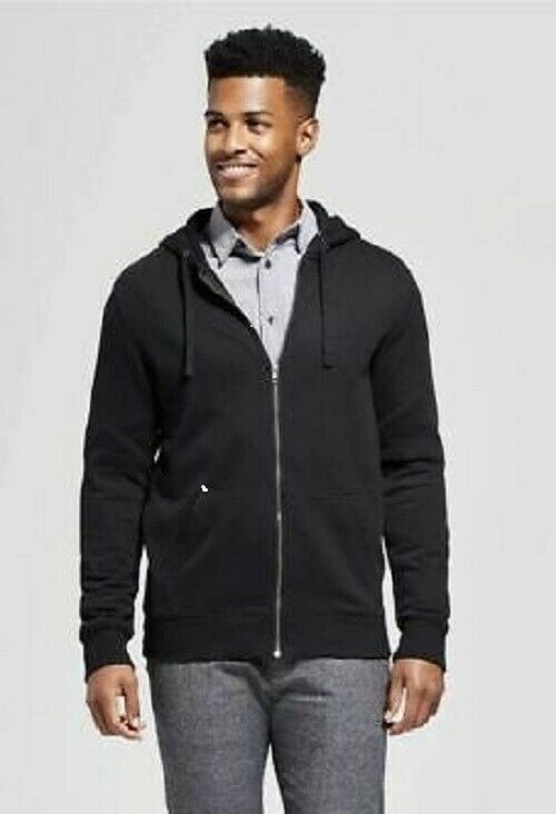 Goodfellow & Co Men's Sherpa Lined Fleece Full Zip Hoodie - Black