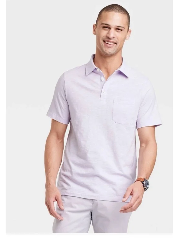 Goodfellow Men's X-Large Lily Lavender POLO SHIRT with POCKET - Short Sleeve