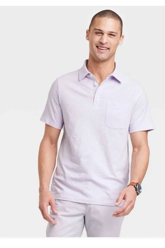 Goodfellow Men's X-Large Lily Lavender POLO SHIRT with POCKET - Short Sleeve