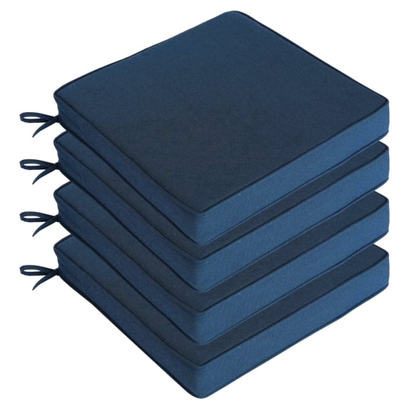 Goodgoods 18.5" x 18.5" Square Outdoor Seat Cushions, Set of 4, Water & Fade Resistant Patio Chair Cushions, Dark Blue