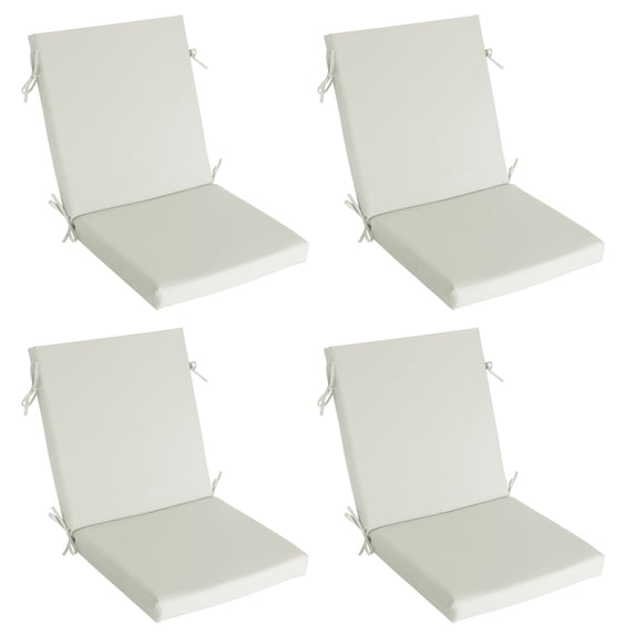 Goodgoods 18" x 36" Outdoor Dining Chair Cushions, 4-Pack Water & Fade Resistant Patio Cushions with Ties, Beige