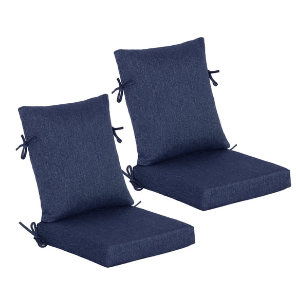 Goodgoods 20" x 42" Outdoor Patio Chair Cushions Set of 2, Water & Fade Resistant, Indigo