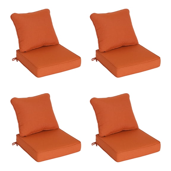 Goodgoods 22" x 22" Indoor & Outdoor Deep Seat Chair Cushions Set of 4, Water & Fade Resistant, Orange