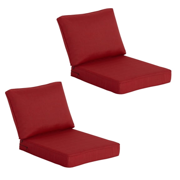 Goodgoods 24" x 27" Indoor & Outdoor Deep Seat Chair Cushions Set of 2, Water & Fade Resistant, Chili