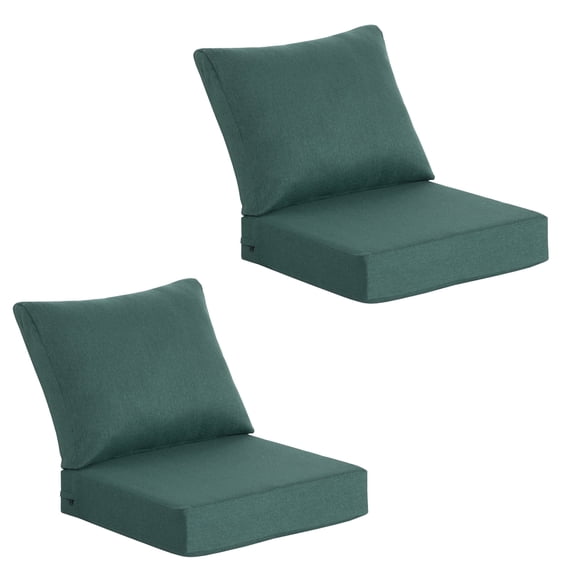 Goodgoods Outdoor Deep Seat Cushions (22"x24") 2 Sets, Water-Resistant Fade Resistant Cushions with Removable Covers & High Resilience Foam with YKK Zippers for Patio Furniture,Deep Teal