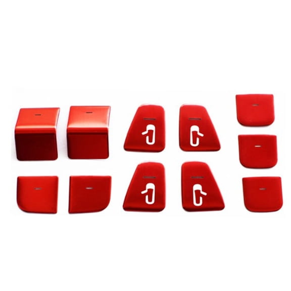 Goodhd 11Pcs Car Door Lift Button Switch Sticker Trim Decals For Tesla For Model 3 Y,Red