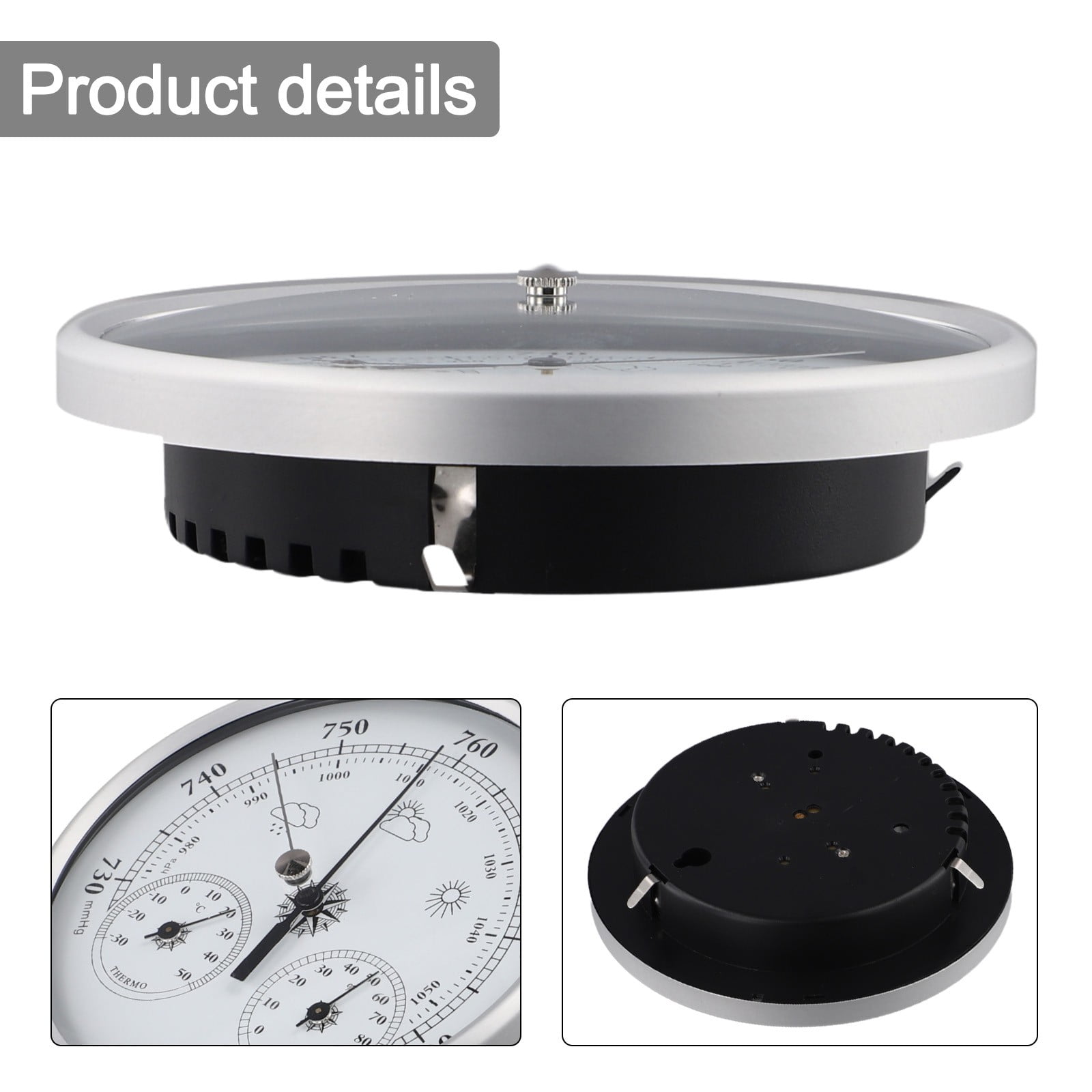 Goodhd 130Mm 3-In- Weather Station Thermometer, Hygrometer And Barometer