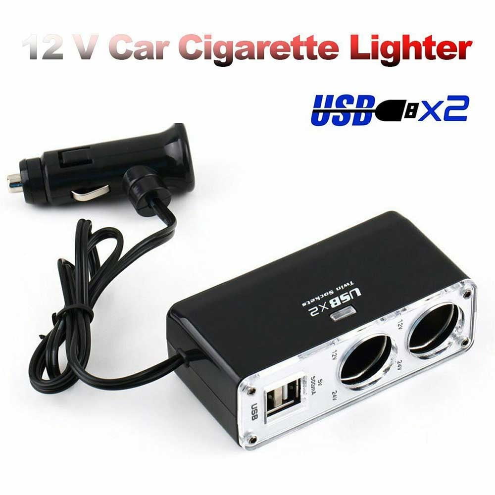 Goodhd 2 Way Car Cigaret Lighter Power Socket Adapter Plug Dual USB