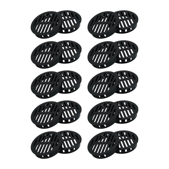 Goodhd 20Pcs 50Mm/2In Air Vents Round Cabinet Vents Soffit Vent Cover Mesh Hole Cover-Black
