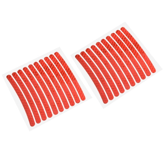 Goodhd 20Pcs Reflective Strip Stickers Wheel Hub Rim Stripe Tape Decal Car Accessories,Red