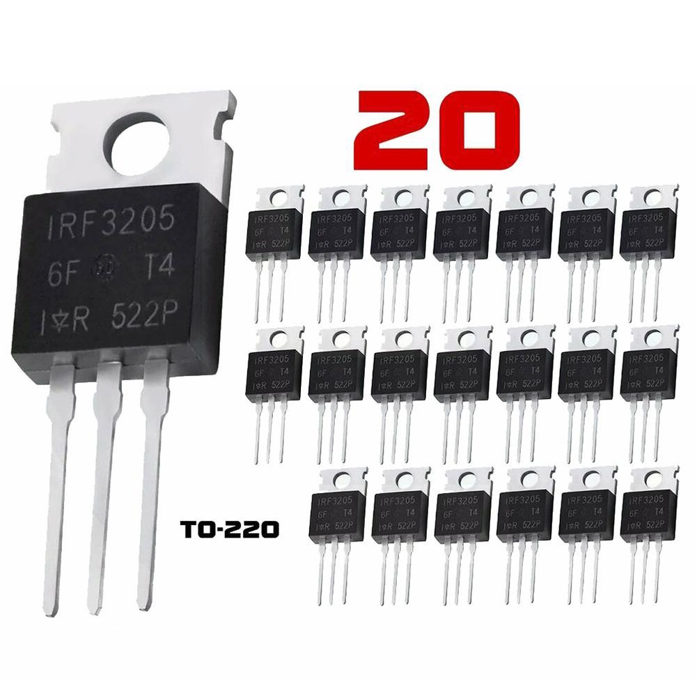 Goodhd 20pcs IRF3205 IR MOSFET N-CHANNEL 55V/110A TO-220 HEXFET Power Transistor IRF