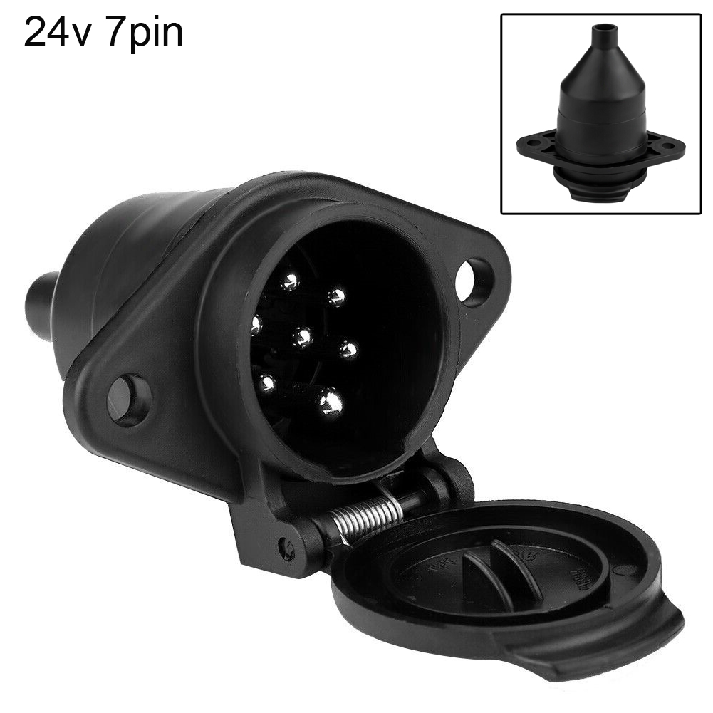 Goodhd 24V 7 Pin Trailer Socket Connector Adapter For Europe Car Semi