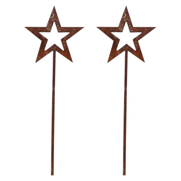 Goodhd 2Pcs Rusty Star Garden Courtyard Flower Pot For Plugin Decorative Iron Art,Stars