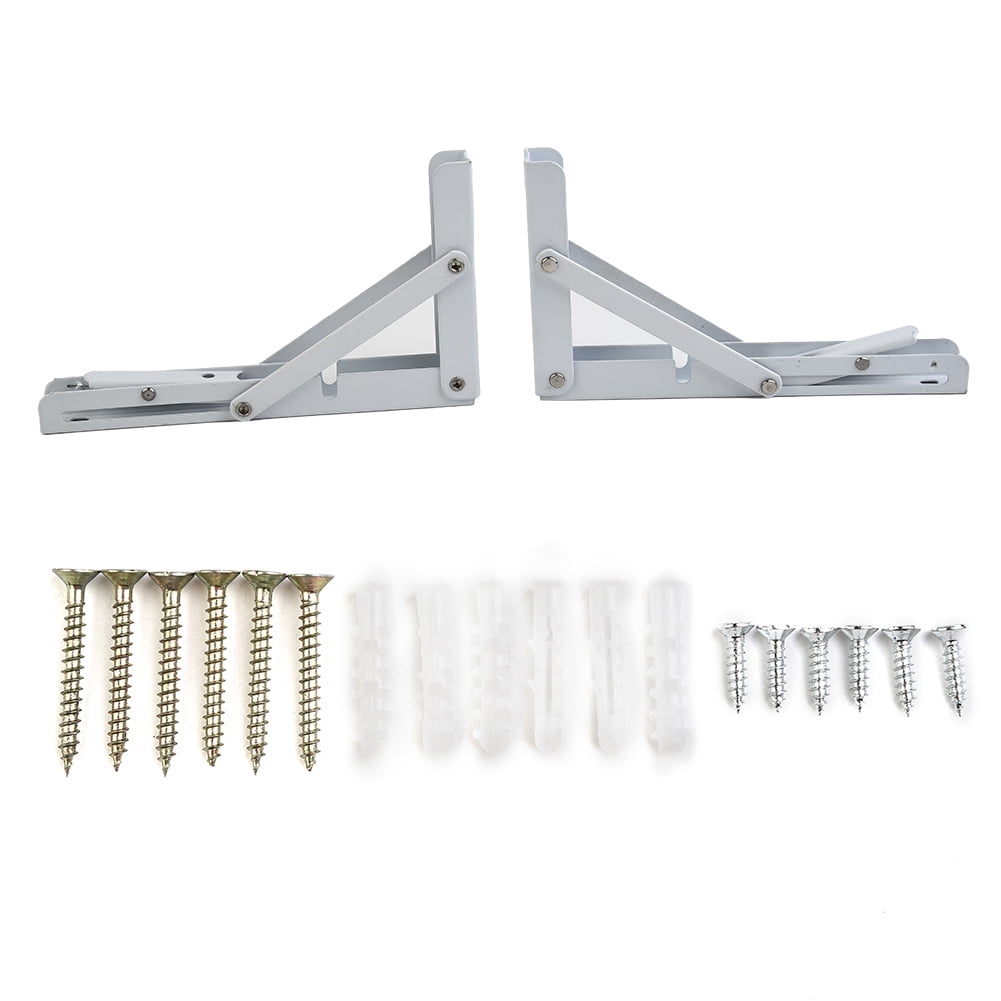 Goodhd 2X Campervan Folding Bracket Table Shelf Motorhome Caravan White