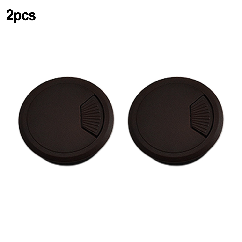Goodhd 2pcs 80mm Desk Plastic Grommet Table Cable Computer Desk Cover