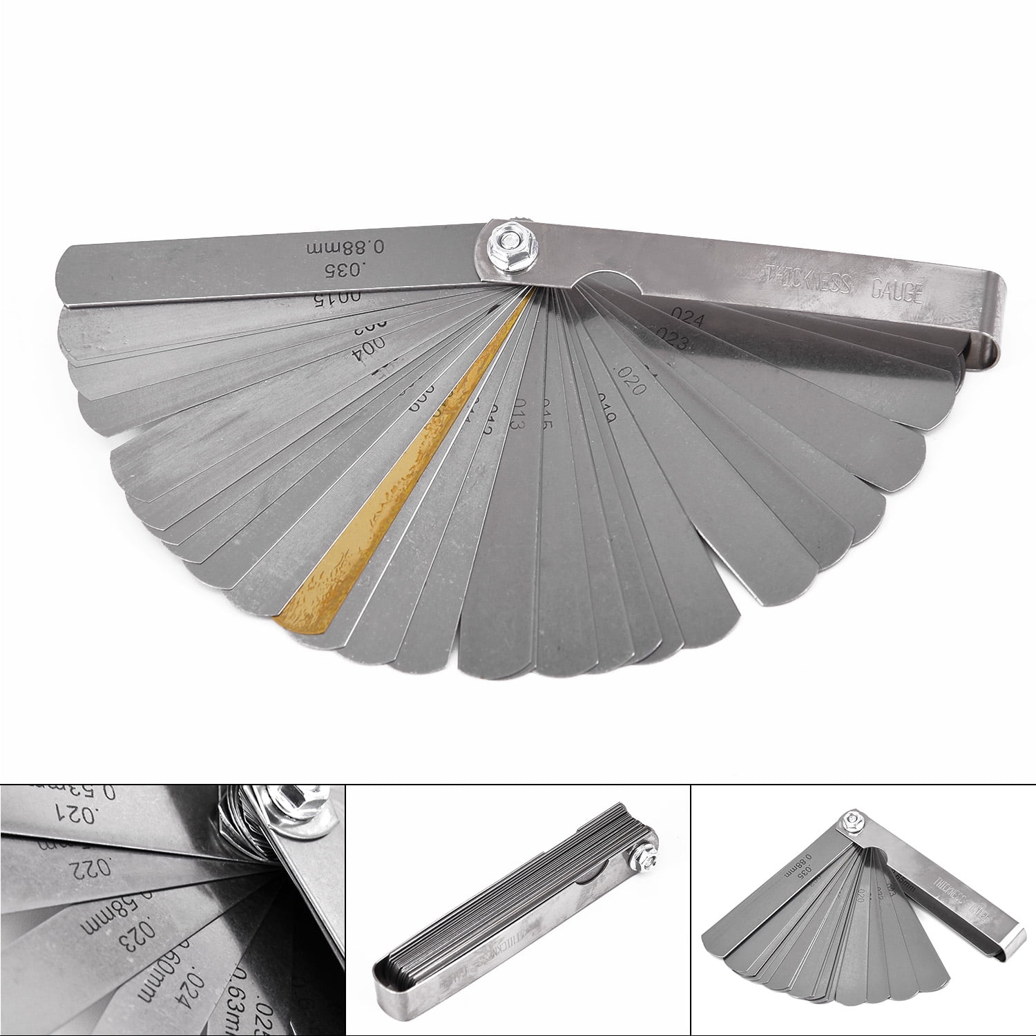 Goodhd 32 Blade Feeler Gauge Dual Reading Combination Feeler Gauge for