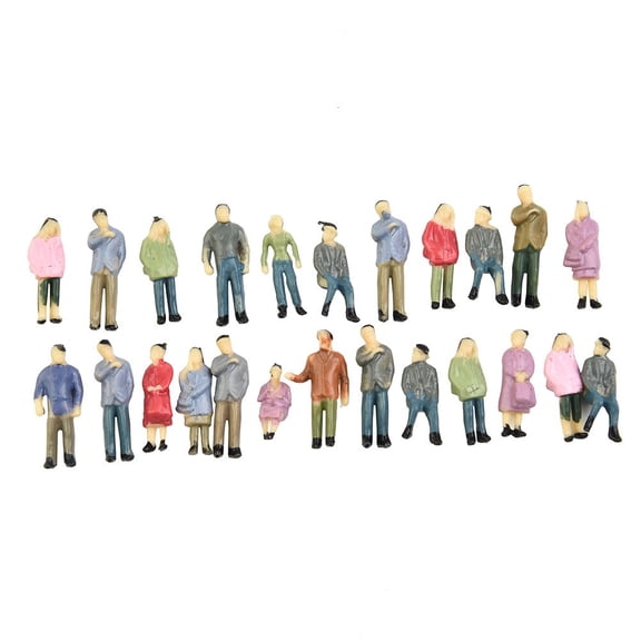Goodhd 49 Pack Ho Oo Painted People Figures Bench Lamp Post For Building Train Model