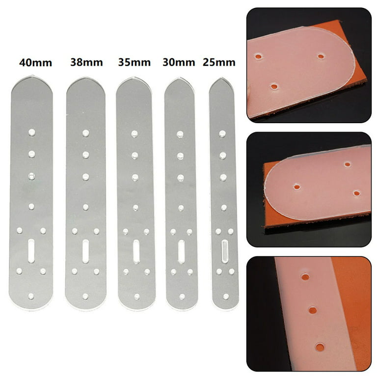 Goodhd 5Pcs Plastic Leather Belt Buckle Head End Orientate Punch Hole  Templates Tools 