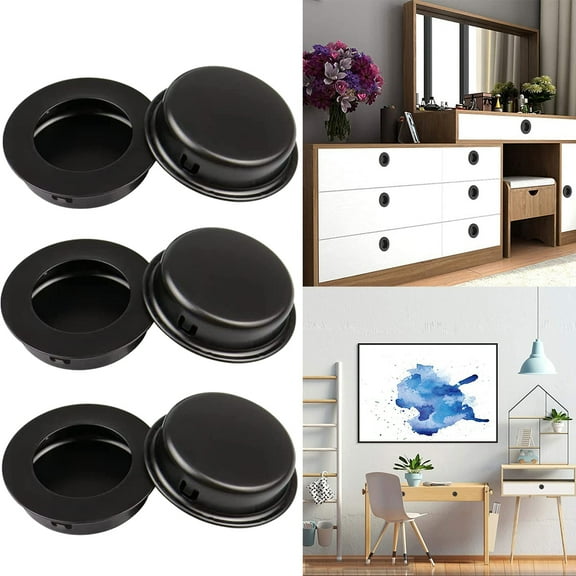 Goodhd 6Pc Recessed Flush Pocket Door Cabinet Pull Inset Sliding Door Handle