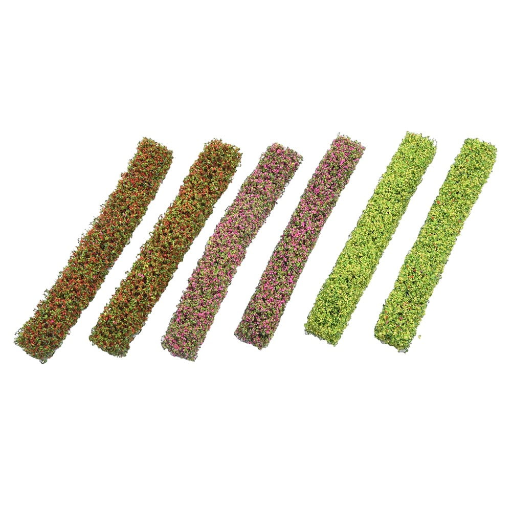 PATIKIL 7.9 Inch Miniature Shrub Strips - 6 Color Static Flower Bush Set For Model Railway, Diorama, Fairy Garden Scenery